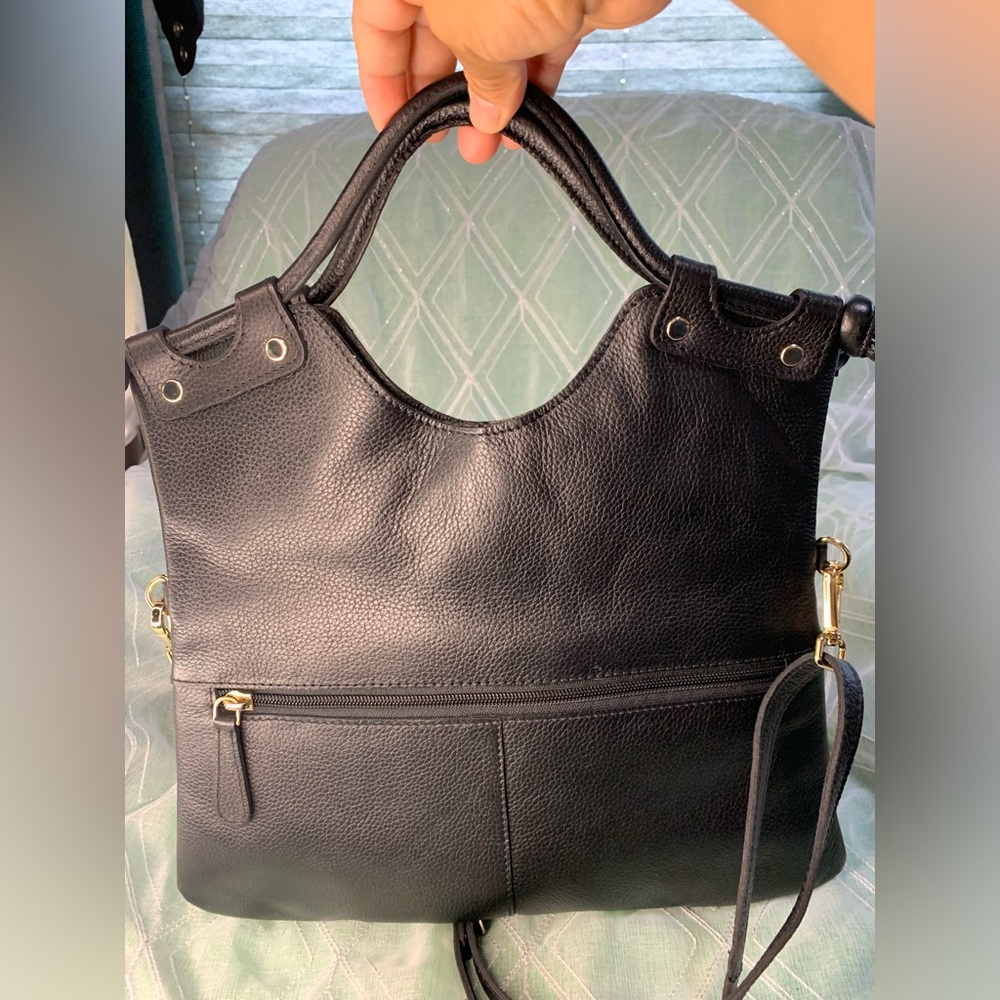 Madi Claire Verona Leather Flap Over Convertible Crossbody Bag